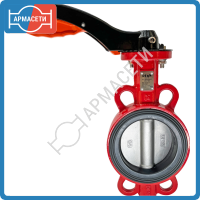 Дисковый поворотный затвор с алюминиевой рукояткой REON тип RSV84RED