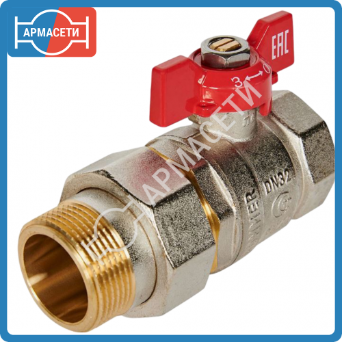 Кран шаровый 15 11б27п1 HLV Optima 1/2" бабочка ВН с американкой