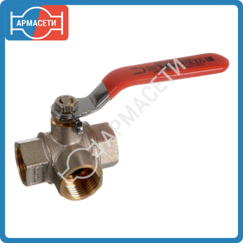 Кран шаровый 3-х ходовой 3/4" рычаг STC