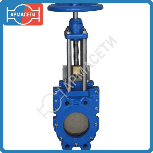 Задвижка шиберная ABRA-KV-01-100-16 DN100 PN10/16 GGG40/SS304/EPDM невыдв. шток, штурвал, двусторонняя, Pmax=16 бар